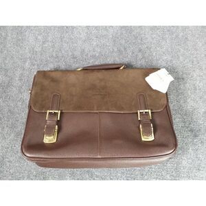 Mashad Leather Briefcase Men Brown Adjustable Strap Locks Business Work‎
